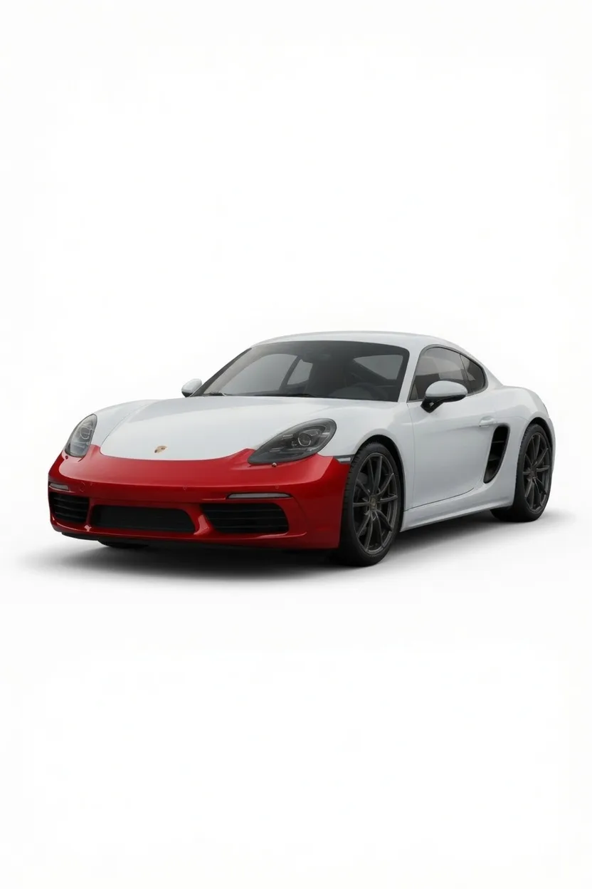 Coverage diagram: film across the full front bumper of a coupe
